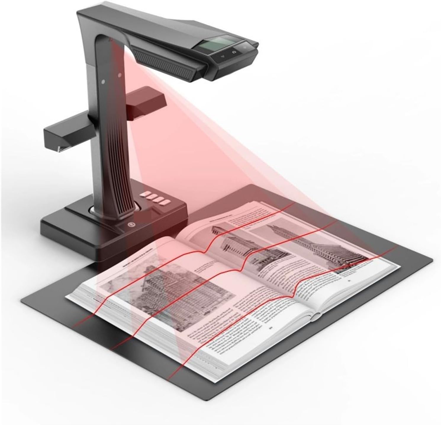 Document Scanners, Book Document Scanner Portable 24MP Camera, A3 Size with Smart OCR Led Table Desk Lamp for Family Home Office