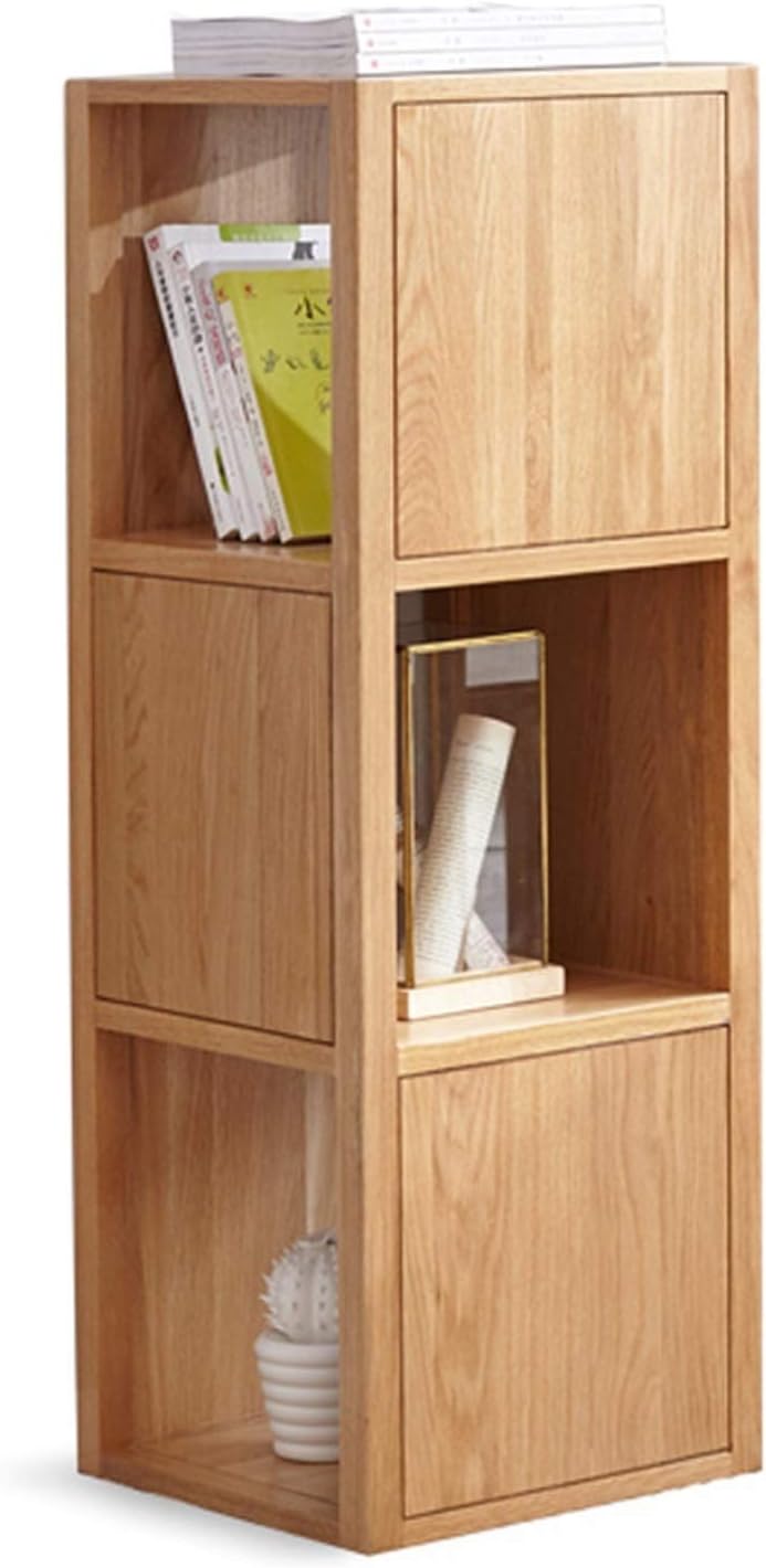 BINGQIAN Standing Bookcase Simply Modern 3-Tier Book Shelf Wooden Open Shelf Corner Bookcase Furniture，L13.8×W 13.8