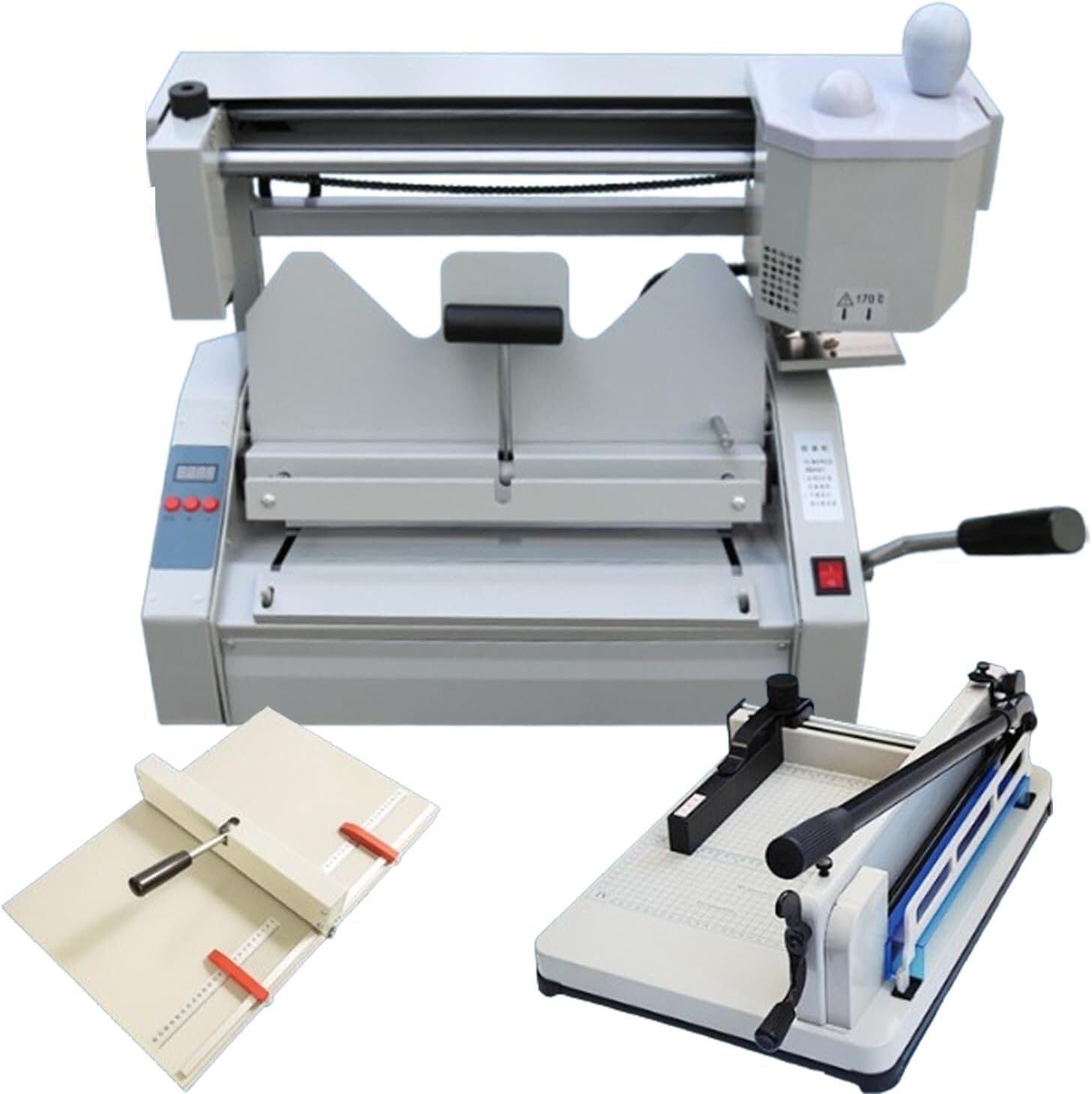 Hot Glue Book Binder with Creasing Machine and Paper Cutter - Efficient 180 Books/h Binding for A4 Paper and Business Cards