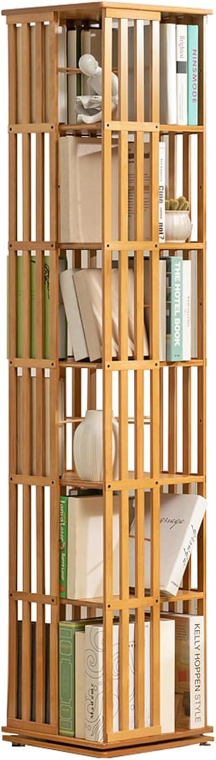 Rotating Bookshelf, 5/6 Tier Rotating Bookshelf Tower, 360° Rotating Bookcase, Open Design Shelving for Living Room Study Room Office,6Tier-Original