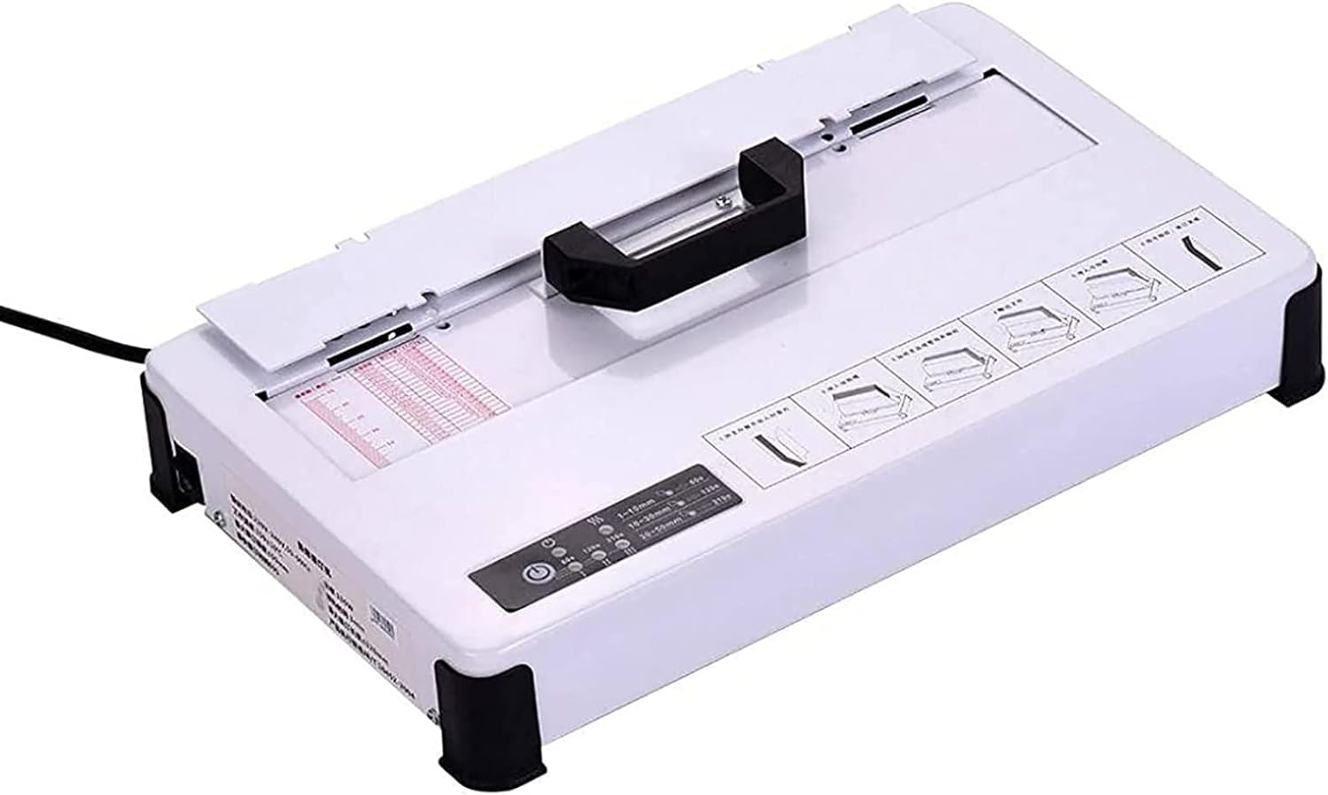 JKSVTF Electric Comb Binding Machine, Hot Melt Binding Machine, 3 Levels of Temperature Adjustment, 1-50MM Binding Thickness, for Contract Document Invoice Folder