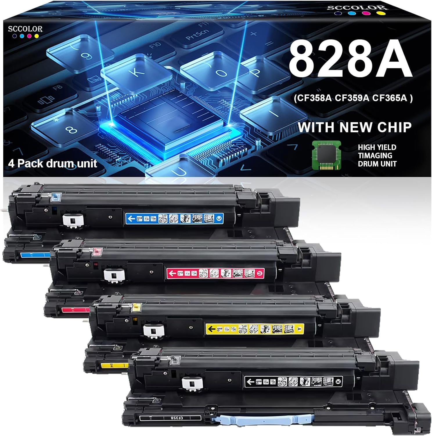 828A Imaging Drum Unit Compatible for HP 828A CF358A CF359A CF365A CF364A Imaging Drum Unit Replacement for Color Enterprise M855 M855dn M880 M880Z Printer