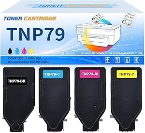 HOIEAYTON TNP79 TNP-79 Toner Cartridge Replacement for Konica AAJW430 AAJW330 AAJW230 AAJW130 Toner for Konica Minolta Bizhub C3350i C4050i Printers(4-Pack)