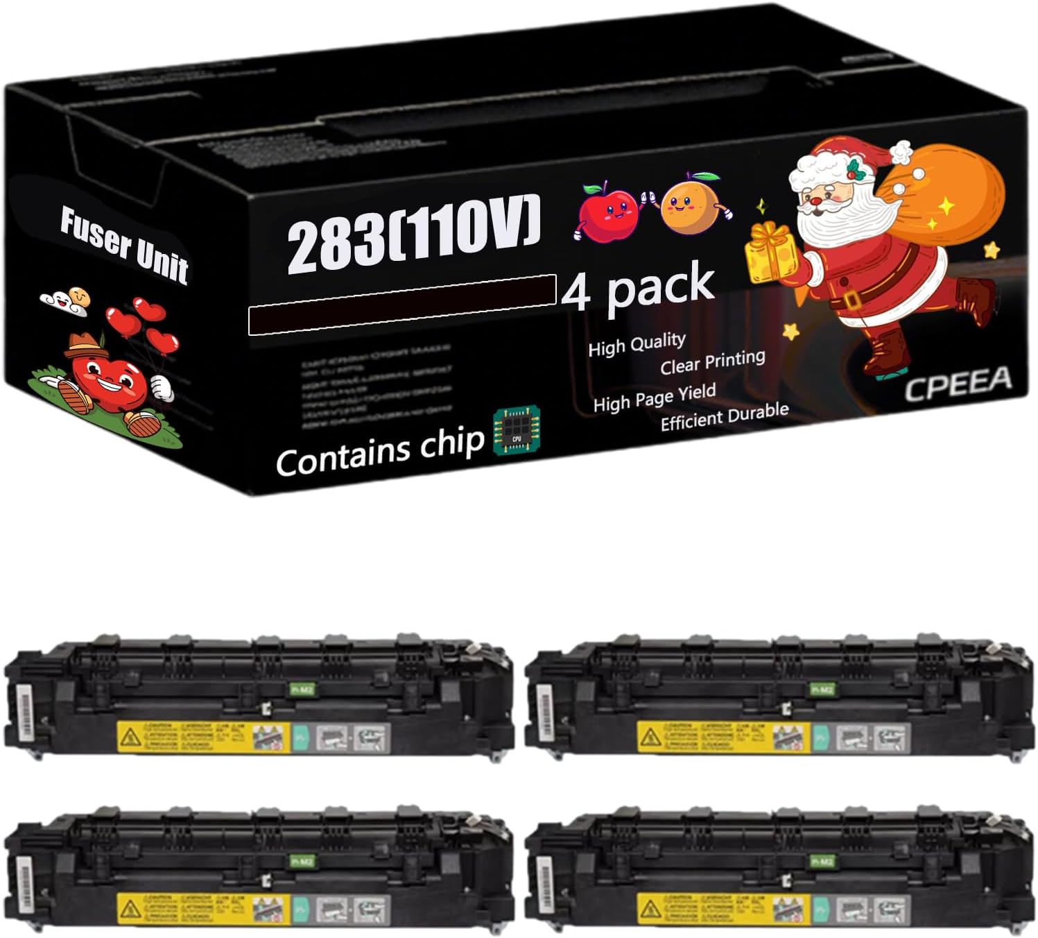 Compatible for Konica Minolta 283(110V) Fuser Unit Work for Konica Minolta Bizhub 283 363 423 Printers, with Chip, High Yield 250000 Pages, Clear Printing (4 Pack Black)
