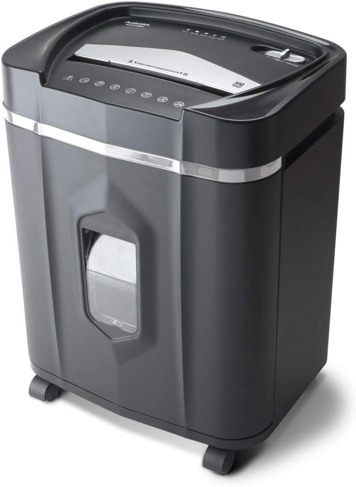 Aurora Professional Grade High Security 14-Sheet Micro-Cut Paper/CD and Credit Card Shredder, 30 Minutes Continuous Run time