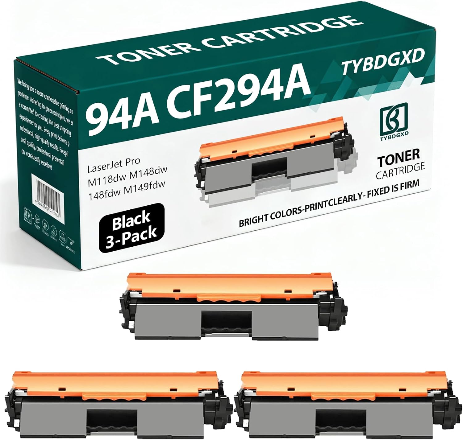 TYBDGXD 94A CF294A High Yield Black 1,200 Pages Toner Cartridge Compatible for HP Compatible Replacement for HP LaserJet Pro M118dw M148dw 148fdw M149fdw Printers,3-Pack