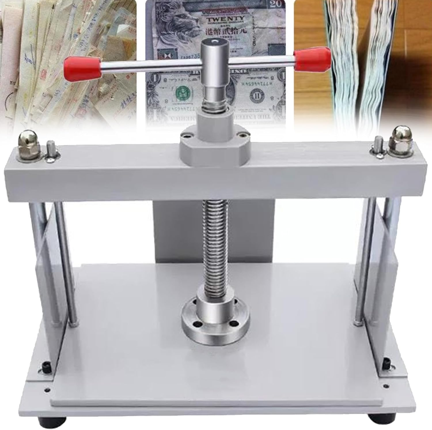 A5 A4 A3 Paper Flattening Machine, Double Guide Rail 1500 Kg High Pressure, Manual Bookbinding Press, for HR and Finance Office(A4)