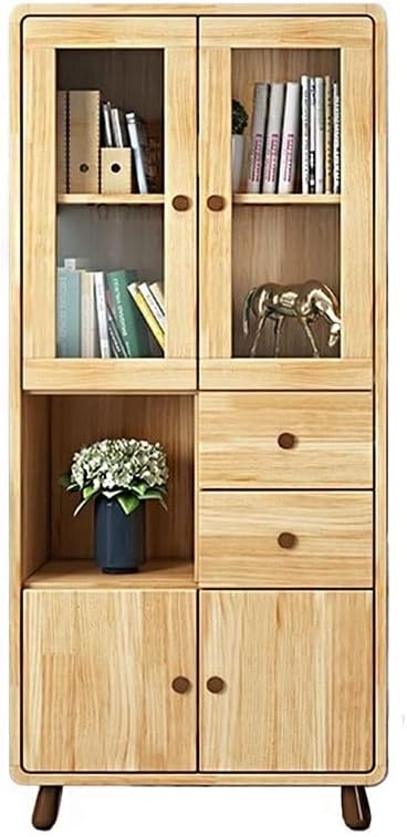 Book Shelf Open Bookcase Home Bookcase Bookshelf With Glass Door Bookcase Storage Rack Book Bookcase Display Cabinet Office Document Storage Cabinet for Living Room, Home Office, Bedroom ( Size : Medi