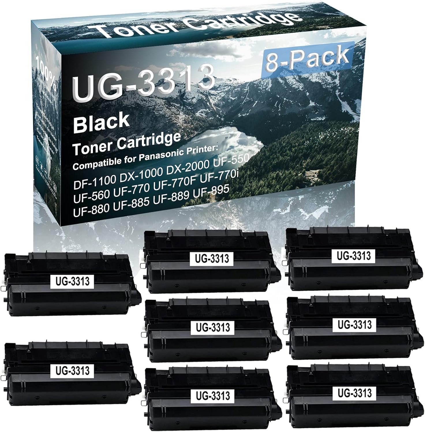 Credibility Store 8-Pack（Black） Compatible High Capacity UG3313 | UG-3313 Laser Printer Toner Cartridge use for Panasonic UF-770 UF-770F UF-770i Printer