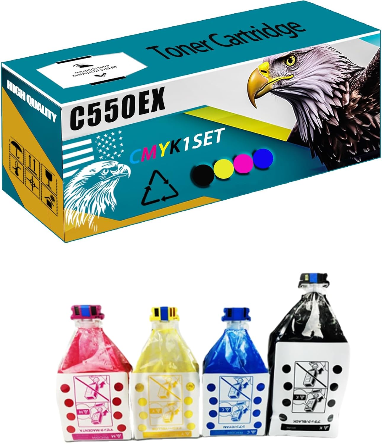 CEECN C550EX Toner Cartridge Compatible for Ricoh Pro C700EX Printers, High Production Replacement (Multicolor)