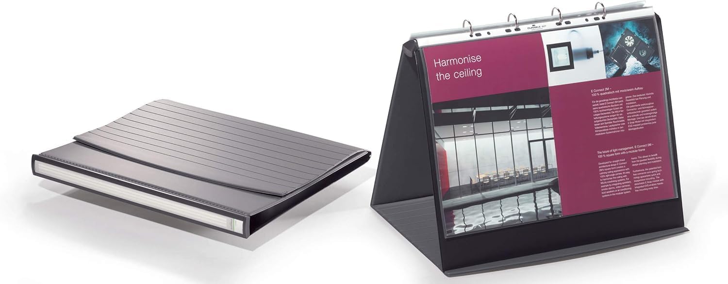 Durable DURASTAR Table Flipchart Stand | A3 Landscape Format | Grey Colour | Ideal for Presentations and Meetings