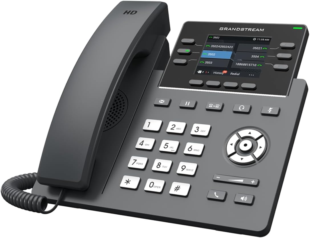 Grandstream GRP2615 IP Phone | 10 Lines, 5 SIP Accounts | 4.3-Inch Color Display | Wi-Fi 5 | Dual-port Gigabit Ethernet with Integrated PoE