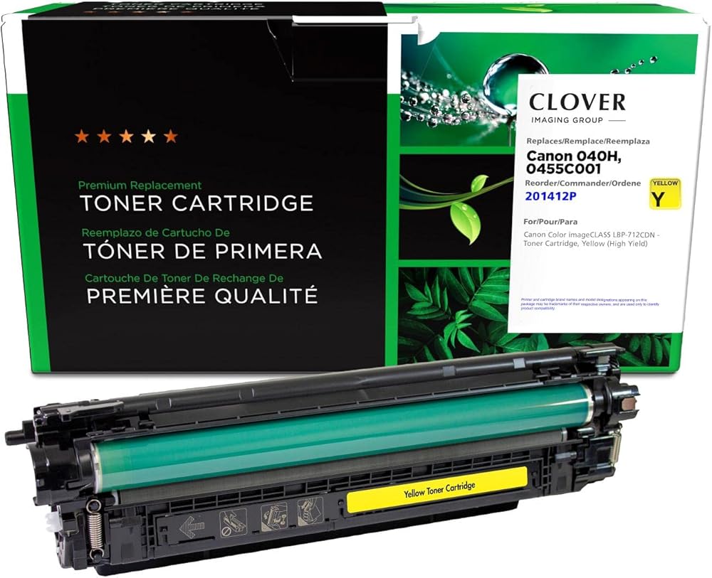 Clover Remanufactured High Yield Toner Cartridge Replacement for Canon 040H (0455C001) | Yellow