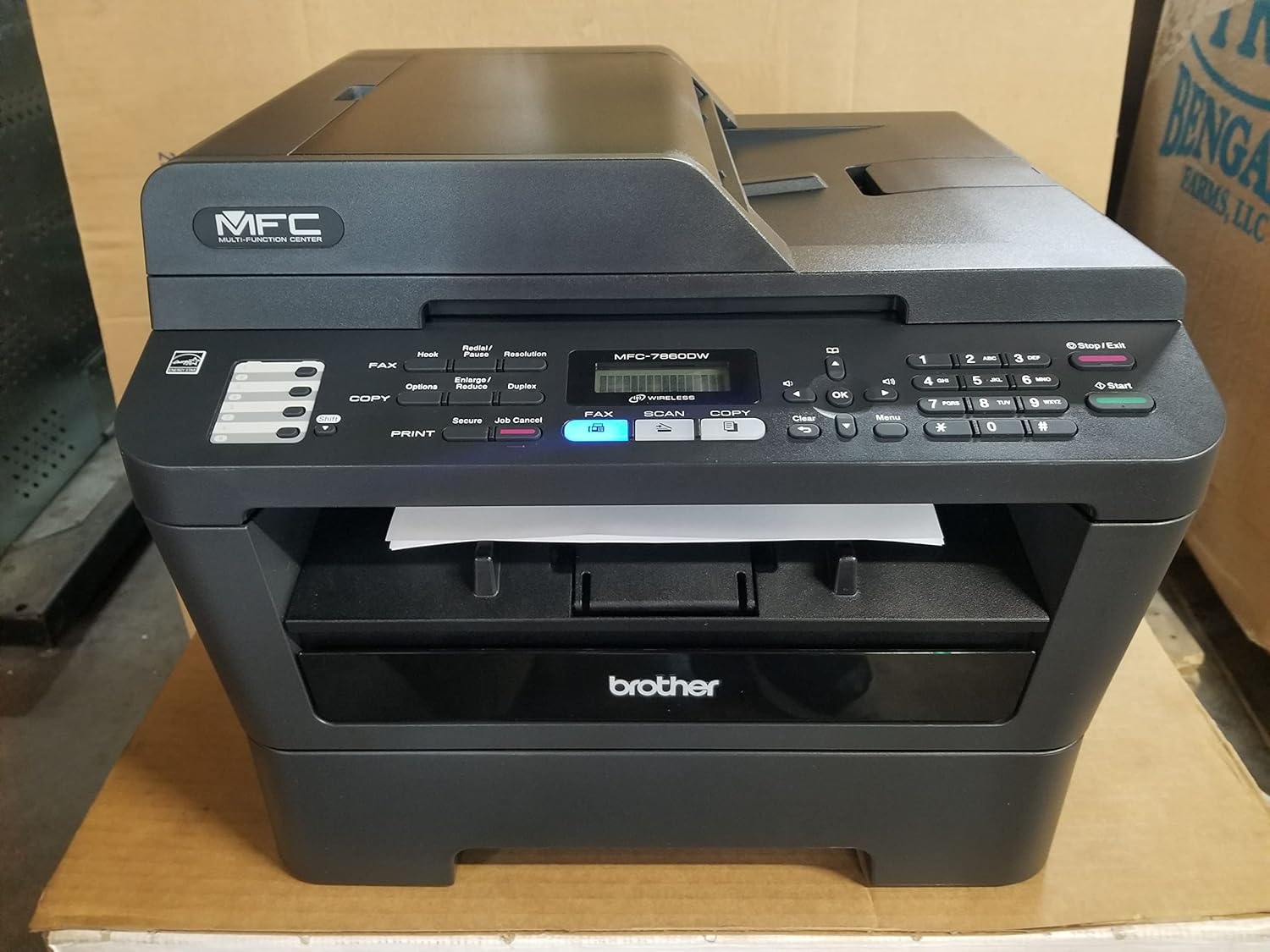 Brother Printer MFC7860DW Wireless Monochrome Printer with Scanner, Copier & Fax