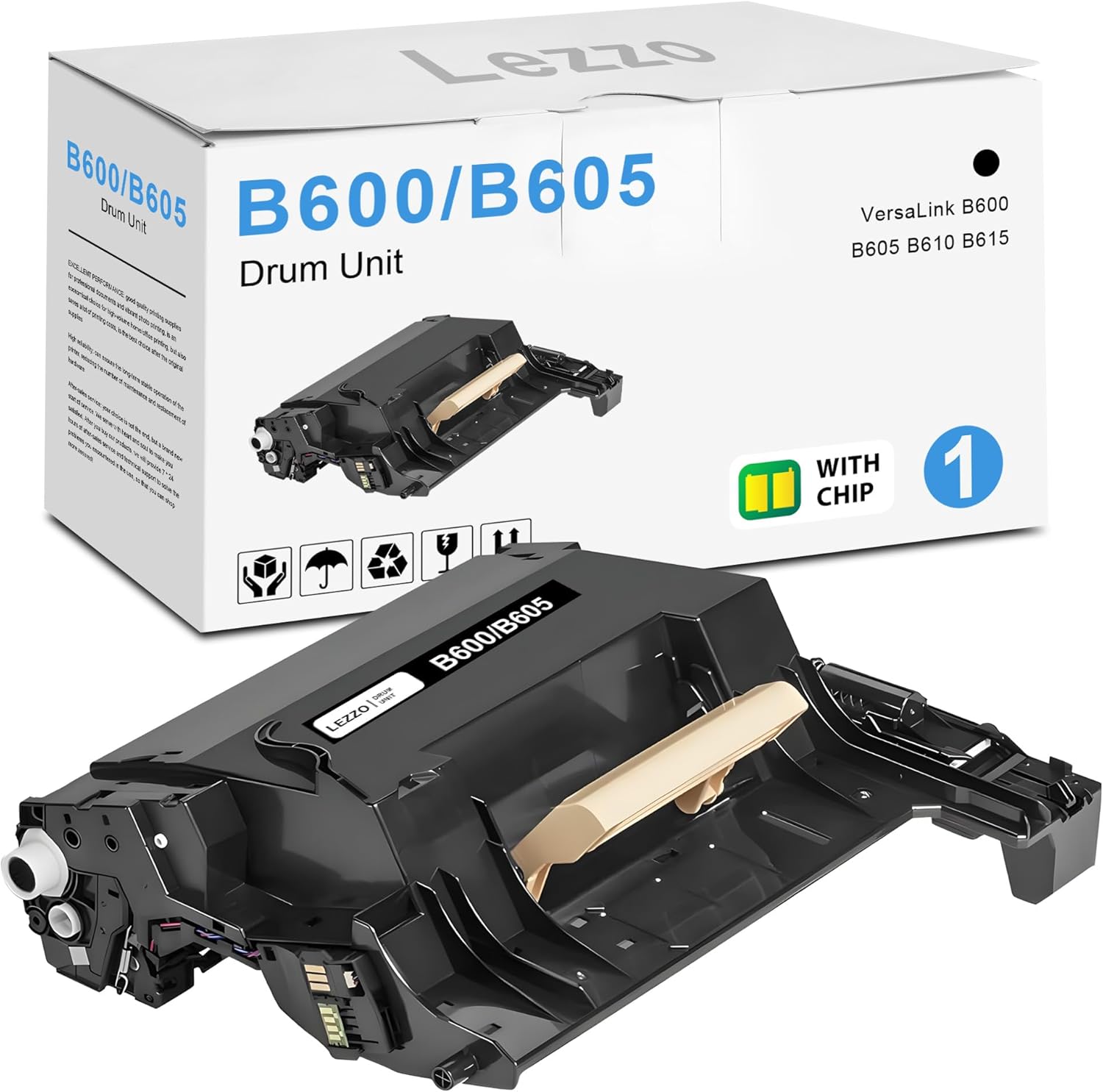 Lezzo B600 B605 B615 Drum Unit 1-Pack B600 Drum Cartridge Replacement for Xerox 101R00582 Drum for VersaLink B600 B605 B610 B615 Printer (60,500 Pages)