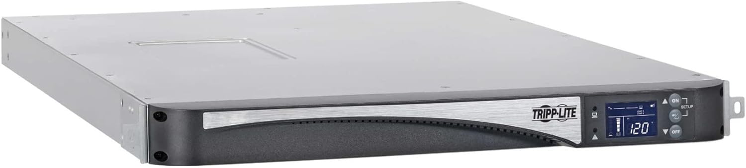 Tripp Lite Double-Conversion Smart Online UPS, 120V 2000VA 1600W, 5 NEMA 5-15R Outlets, Network Card Slot, LCD Status Screen, Expandable Battery, USB, DB9, 1U Rack Mount, 2-Year Warranty (SU2000LCD1U)