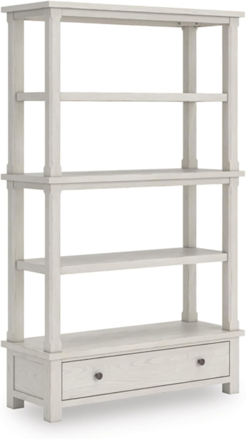 Signature Design by Ashley Robbinsdale Casual Bookcase with 4 Fixed Shelves, Single Drawer, Metal Knobs, Wood, 45