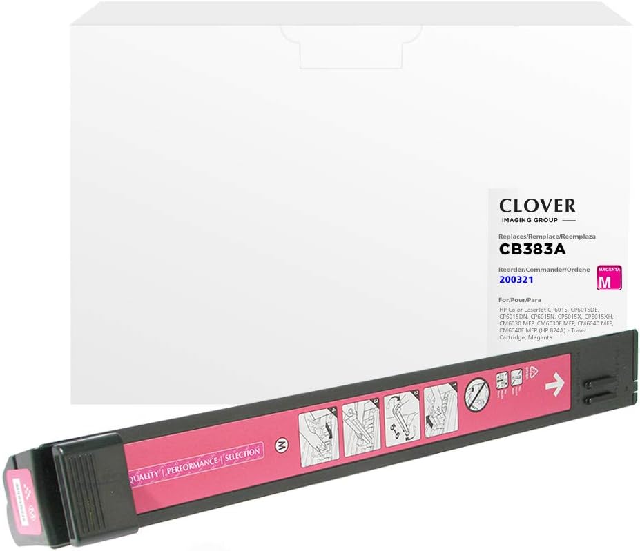 Clover Remanufactured Toner Cartridge Replacement for HP CB383A (HP 824A) | Magenta