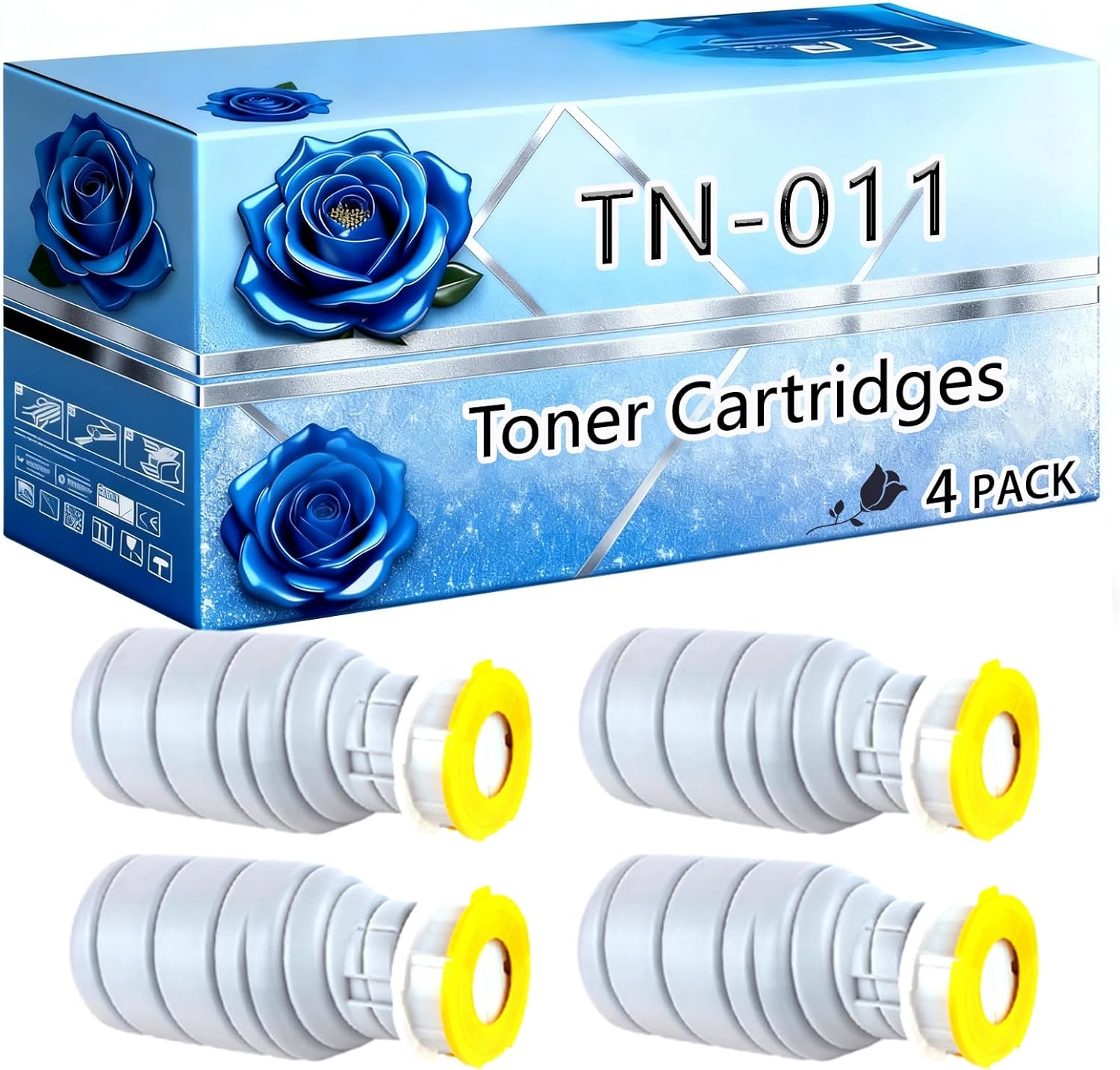 BIVOL Compatible Toner Cartridges Replacement for Konica Minolta TN-011 High Yield 220000 Pages bizhub Pro 1051 1200 1200P Printers (4 Pack Black)
