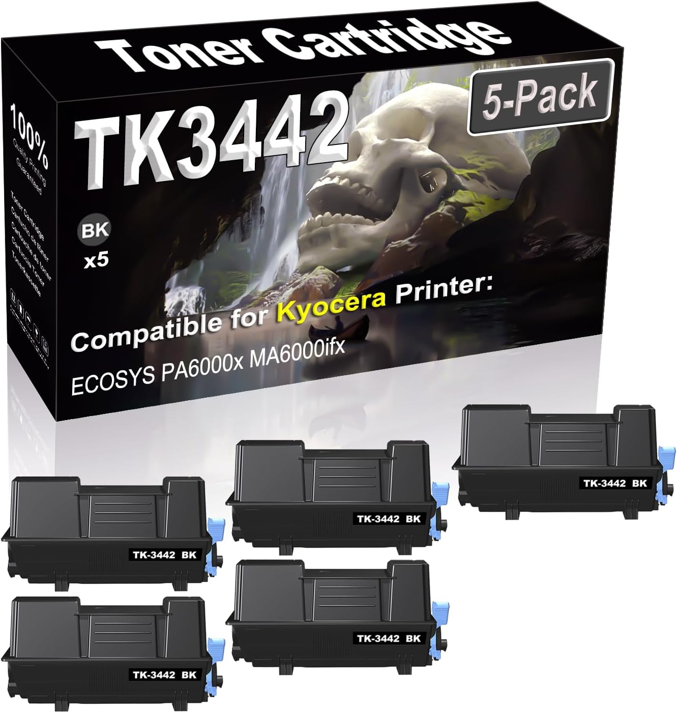 SINIYA 5-Pack (Black) Compatible High Yield TK3442 TK-3442 1T0C0T0US0 Laser Printer Toner Cartridge use for Kyocera ECOSYS PA6000x MA6000ifx Printer