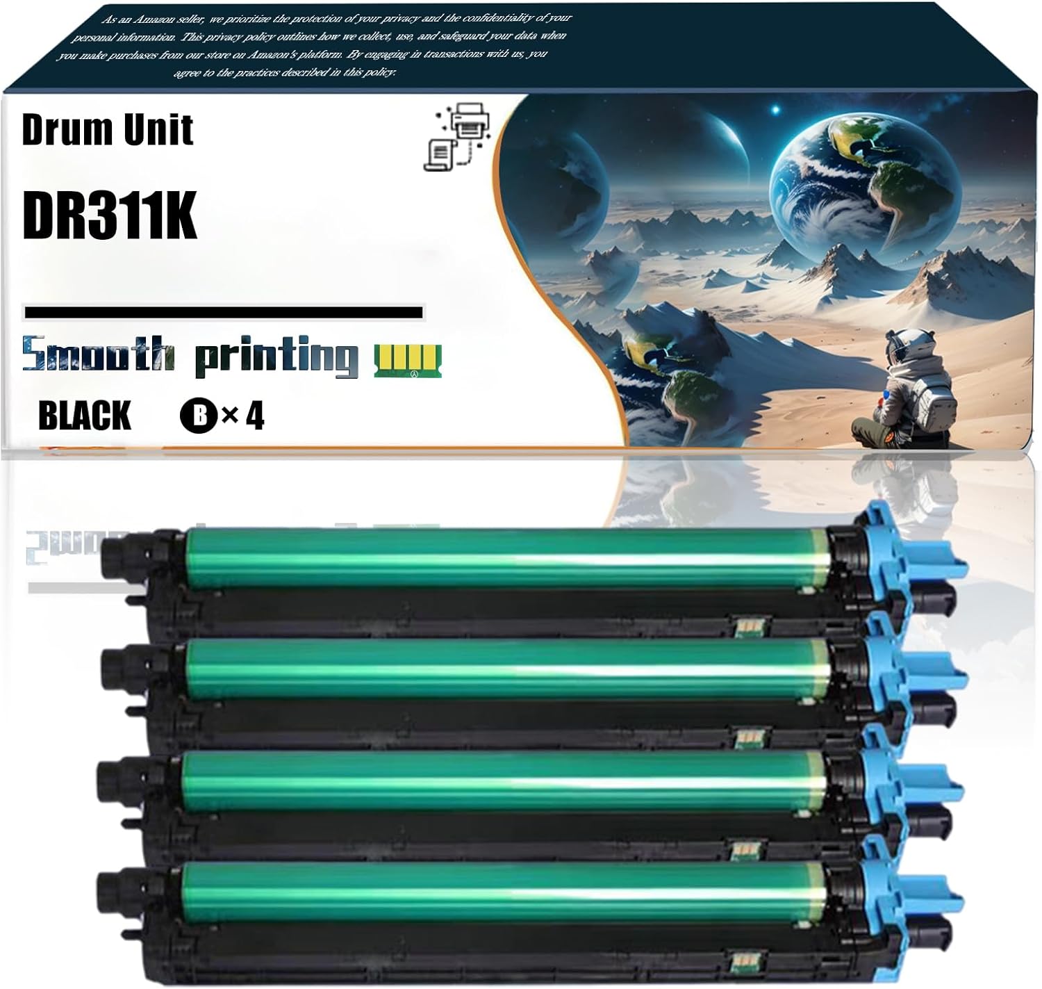 LSSF Replacement Parts Drum Unit DR311K Compatible with Konica Minolta bizhub C220 C280 C360 Printers, Contains Chip and Clear Printing (4 Pack Black)