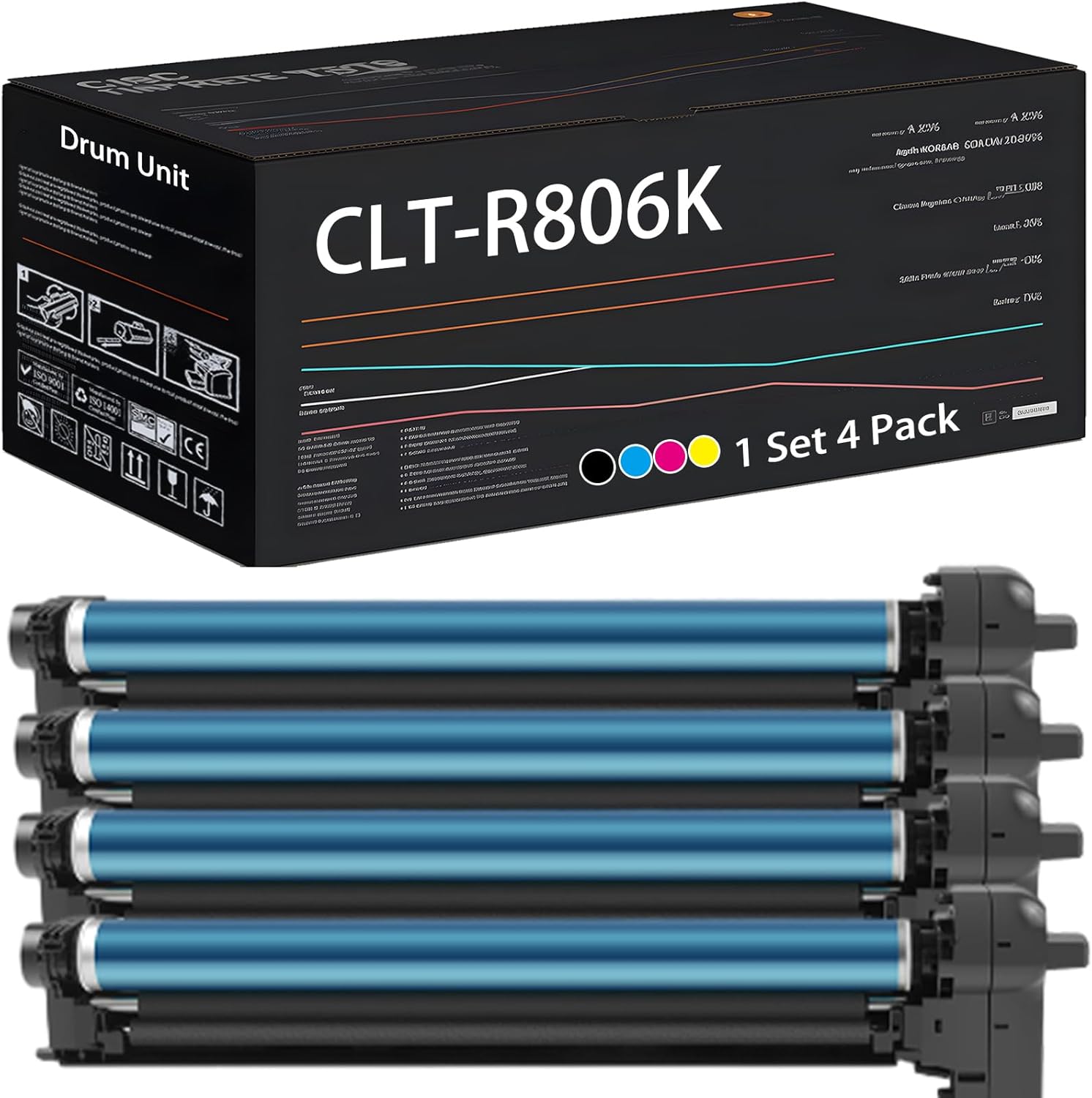 UVUMB Compatible with Samsung CLT-R806K Drum Unit Work for Samsung MultiXpress X7400GX X7400LX X7500GX X7500LX X7600GX Printers (4-Pack BK/C/M/Y)