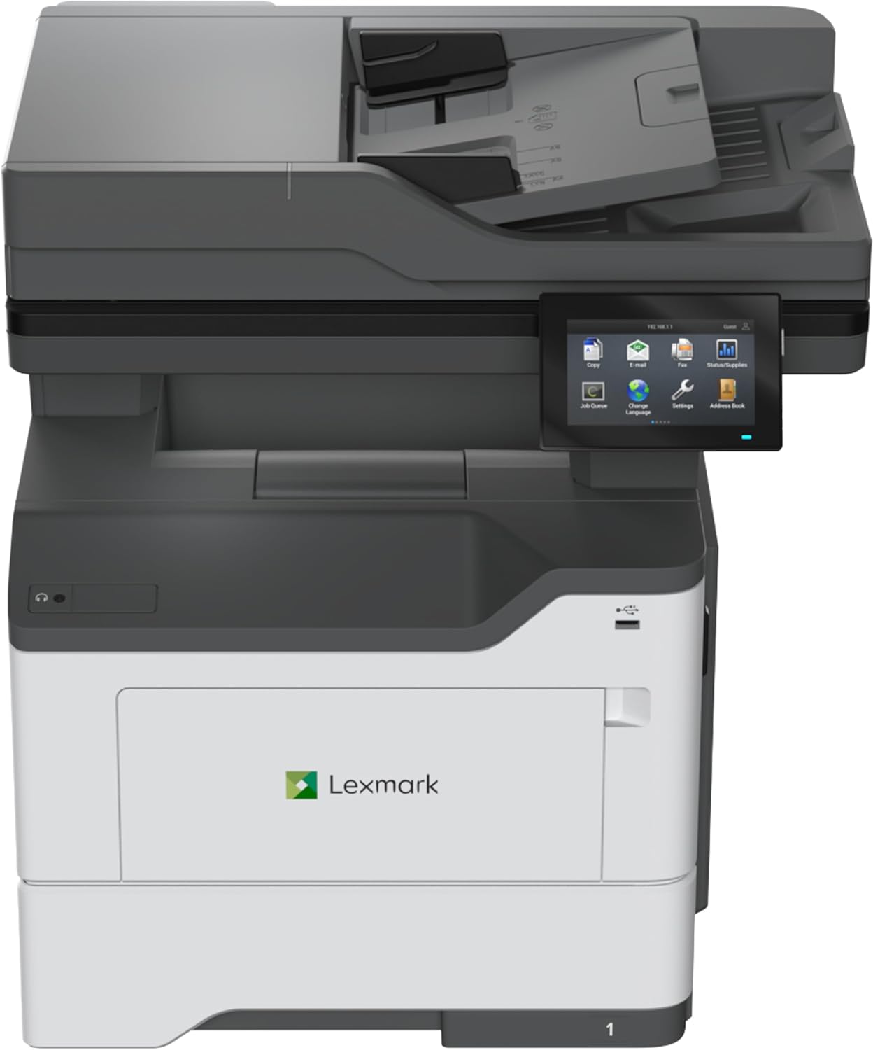 Lexmark MX532adwe Monochrome Laser All-in-One Printer, Integrated Duplex, Energy Star, 4.3-inch Color Touch Screen, Print Speed: Up to 46 ppm, Rec. Monthly Page Volume: 2,000-15,000 Pages(38S0820)