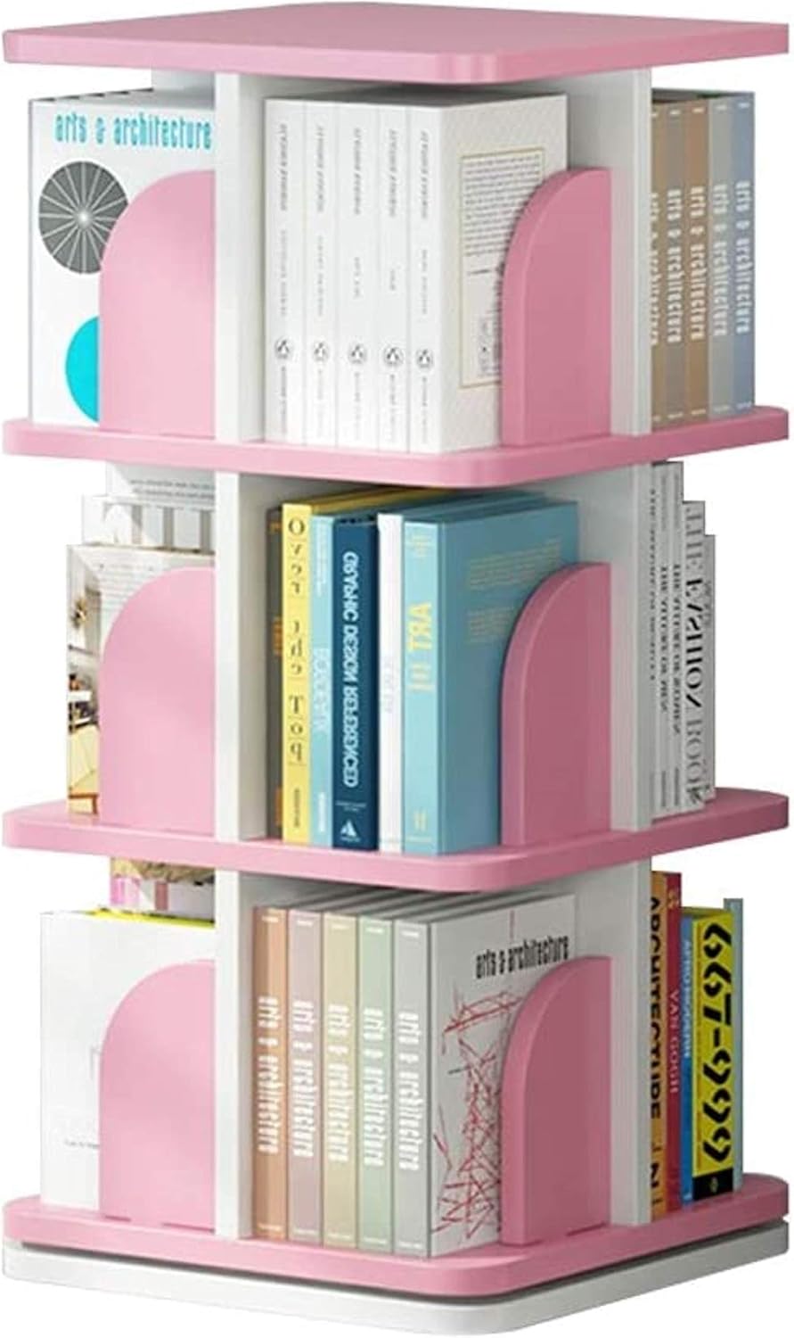 GaRcan 360°Bookshelf - Rotating Bookshelf 360 Degree Bookcase Racks Children's Corner Desktop Simple Student Floor Bookcase Bookshelf