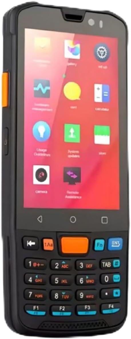 Android Barcode Scanner Full Screen, Equip with 1D/2D QR Zebra Scanner Engine, Handheld PDA Scanner with Numeric Keypad for, 4G Data Inventory Barcode Scanner