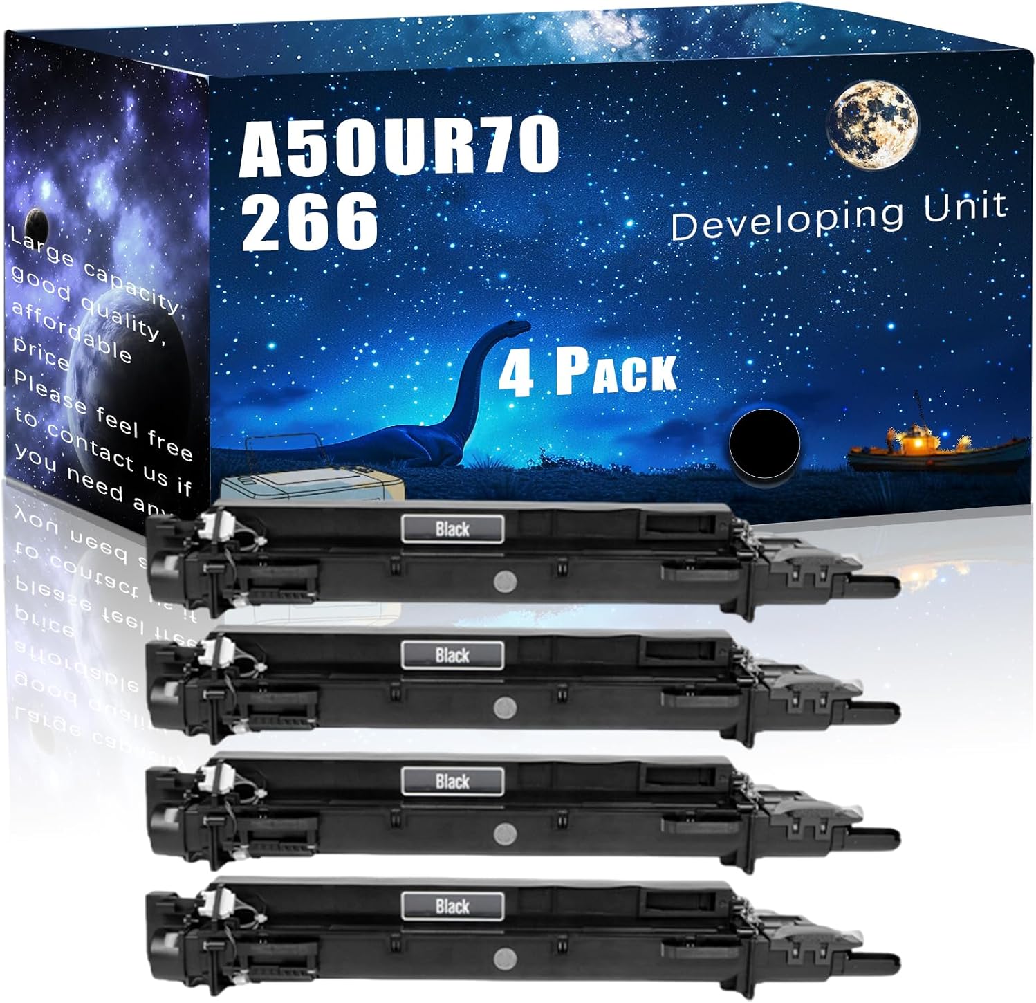 MUCQL A50UR70266 Compatible Developing Unit Replacement for Konica Minolta High Yield Compatible AccurioPress C2060 C2070 C3070 C3080 C3080P Printers, Meet Printing Needs (4 Pack Black)