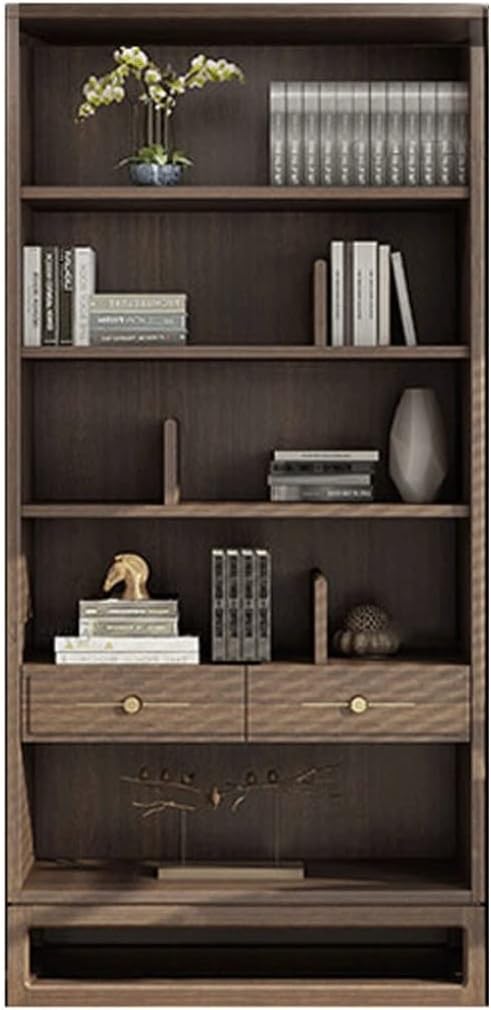 LOVULIFE Book Shelf Storage Rack Creative Retro Bookcase Combination Cabinet Locker Office Study Rack Living Room Display Cabinet Office Storage Cabinet Bookshelf Bookcase(B)