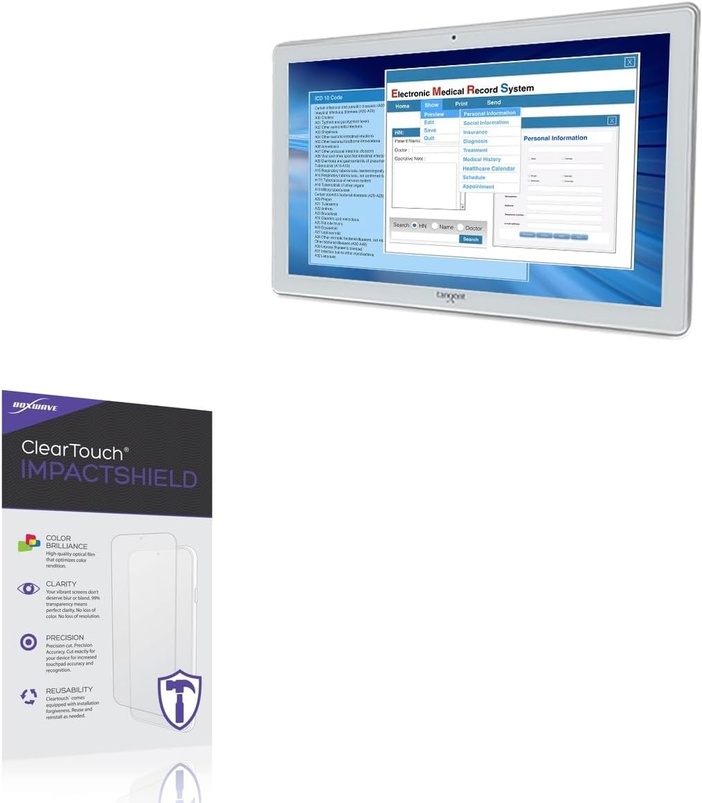 BoxWave Screen Protector Compatible With Tangent E22B - ClearTouch ImpactShield (2-Pack), Impenetrable Screen Protector Flexible Film