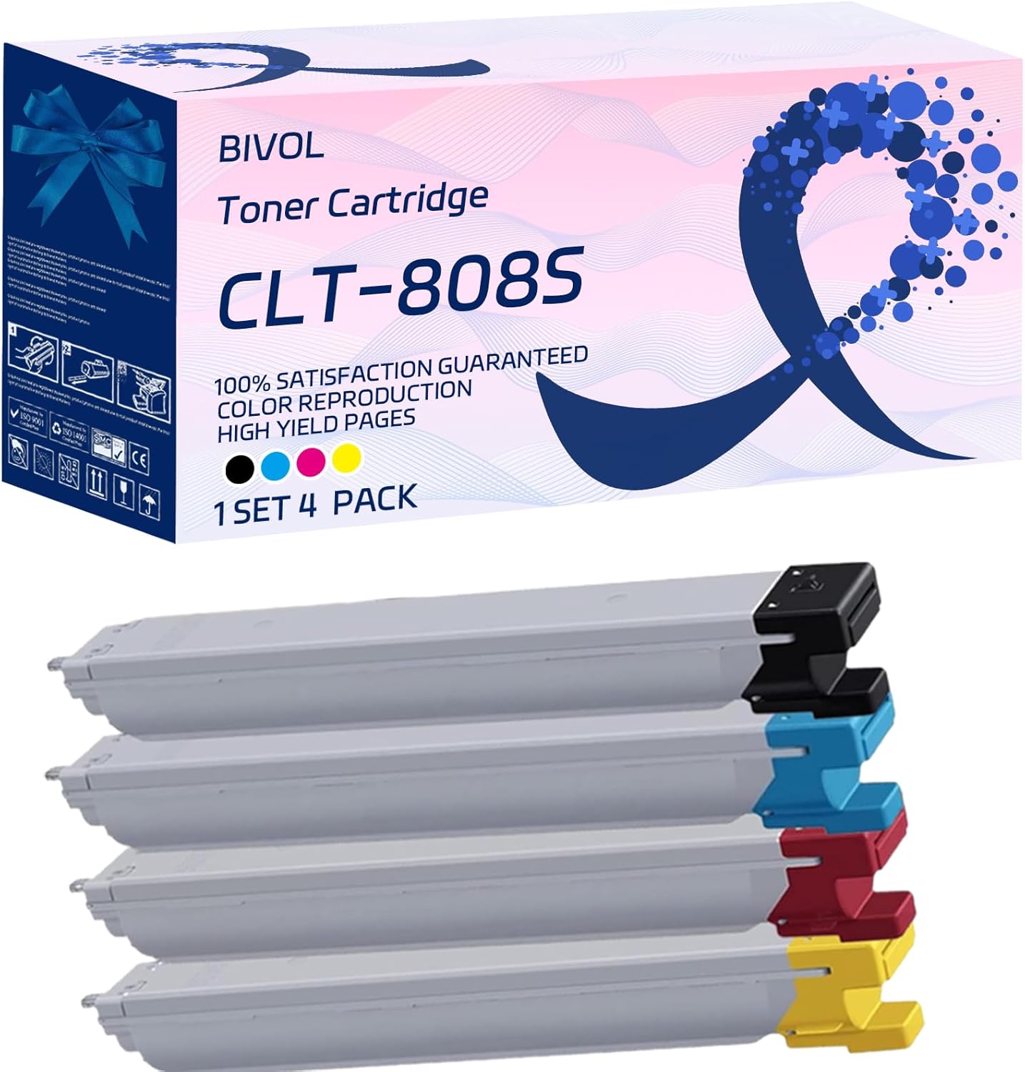 CLT-808S Toner Cartridge Compatible for Samsung MultiXpress X4300LX X4250LX X4220RX Printers, with Chip, High Yield 20000 Pages, Vivid Colors (Multicolor)