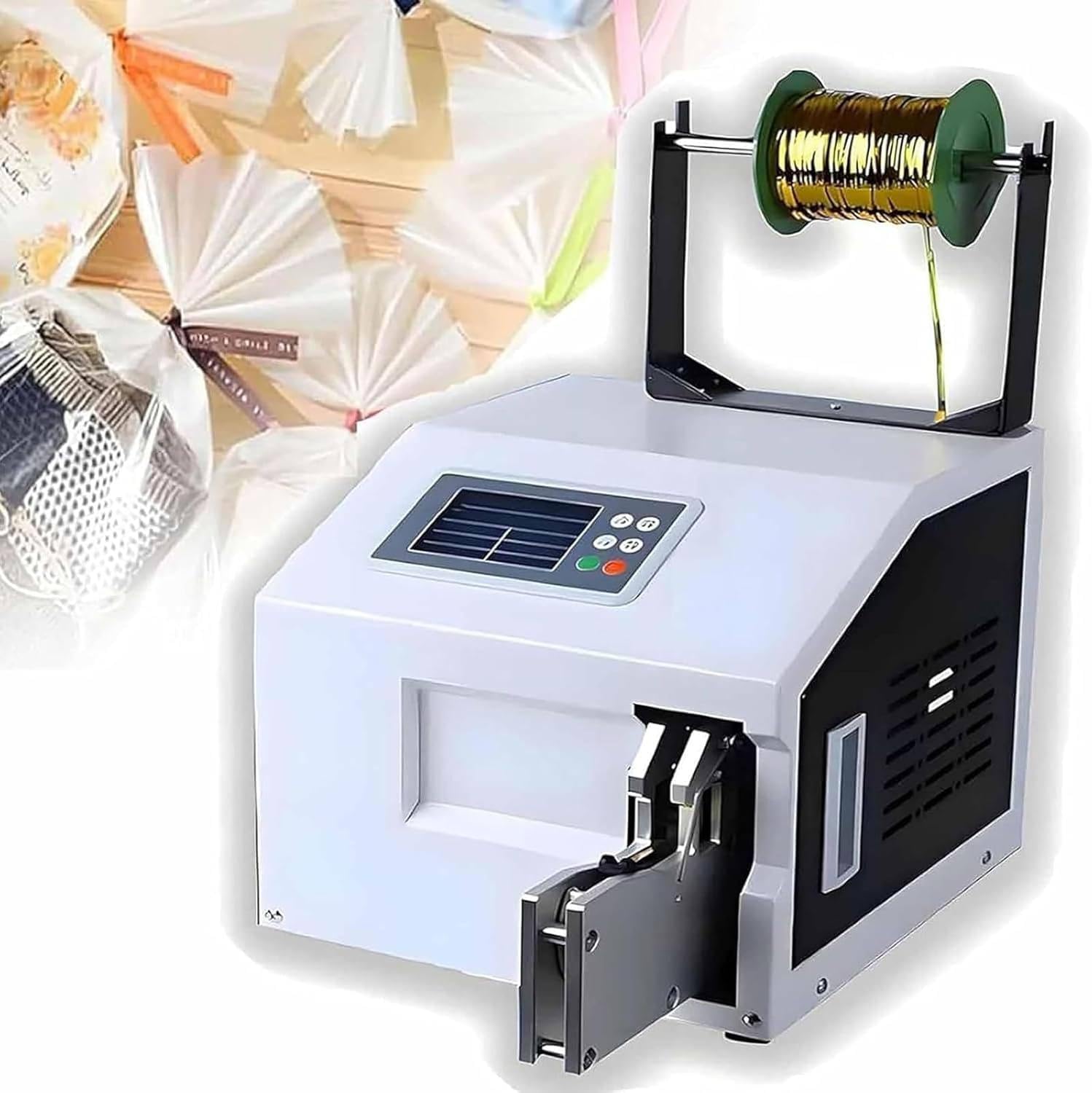 Automatic Twist Tie Machine for Food & Wire Harness, Digital Screen Cable Tying Device, Bundles 5-30mm, Diameter 0.19-1.18in, Capacity 60-75, Efficient Wire Binding