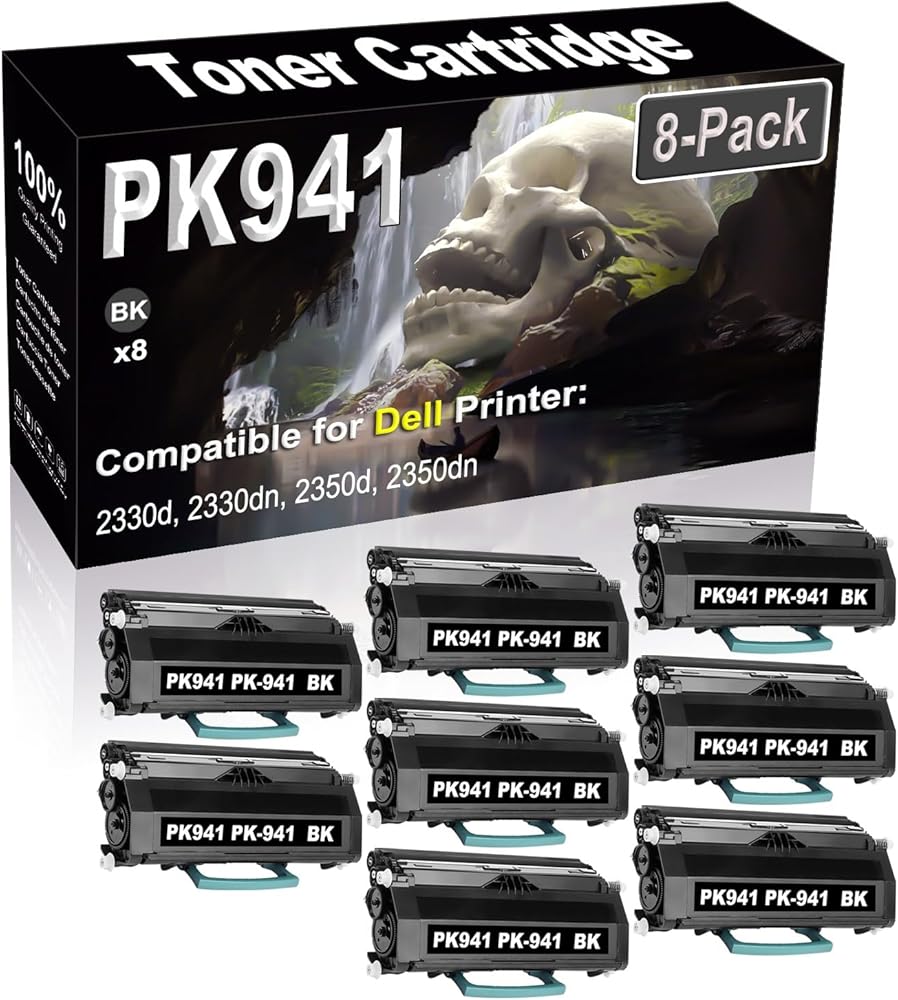 8-Pack (Black) Compatible High Yield PK941 PK-941 330-2650 330-2667 Laser Printer Toner Cartridge use for Dell 2330d 2330dn 2350d 2350dn Printer