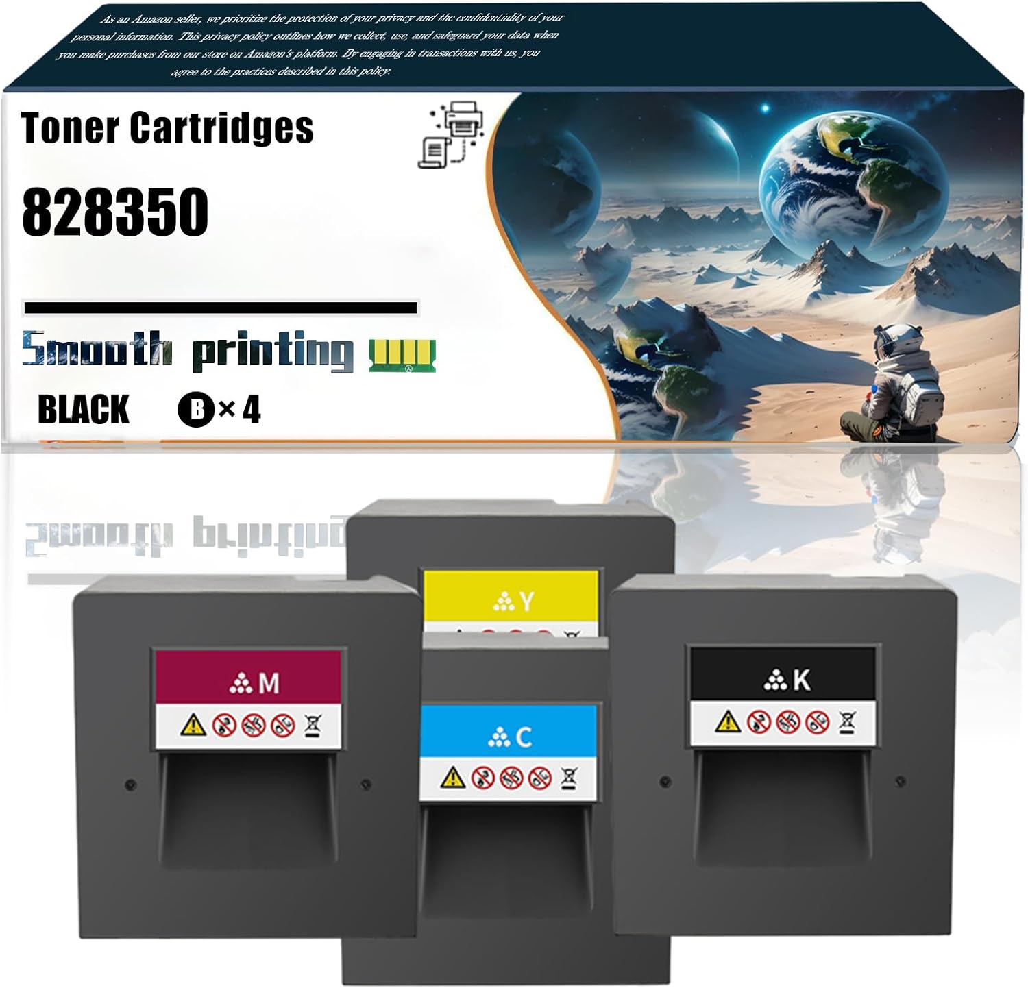 LSSF Replacement Parts Toner Cartridges 828350 Compatible with Ricoh Pro C5100s C5110s Printers, Contains Chip and Clear Printing (4 Pack Black)