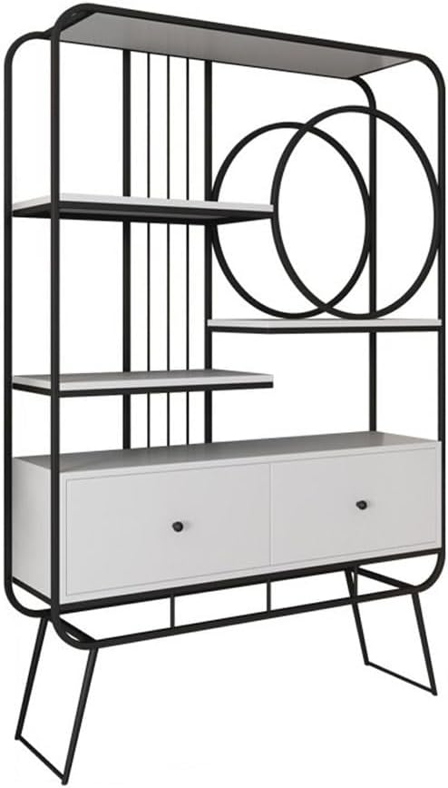 SOPAMI Bookshelf Home Storage Rack Floor Subway Art Bookshelf Living Room Porch Display Rack Bookcase Office Partition Decorative Rack Corner Bookshelf (Color : D, Size : 120 * 30 * 180cm)