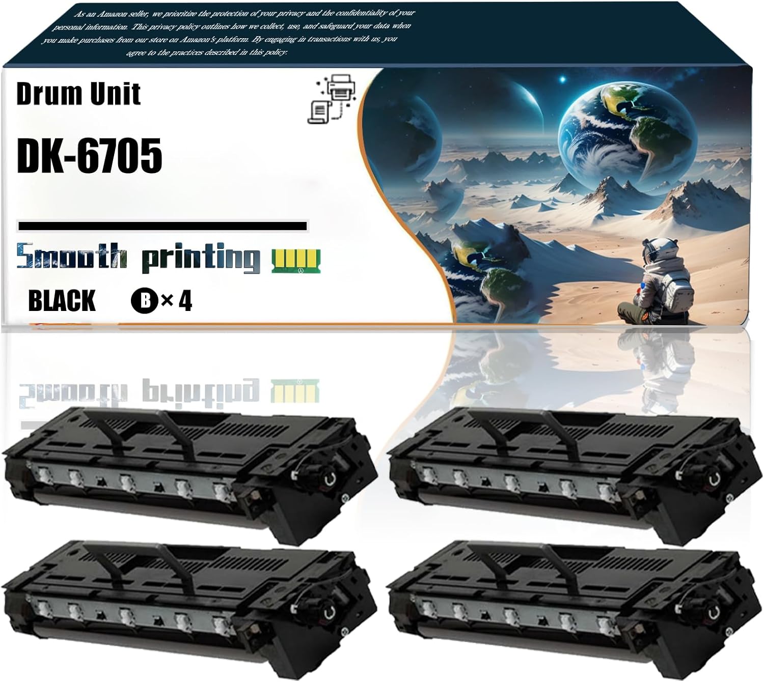 LSSF Replacement Parts Drum Unit DK-6705 Compatible with Kyocera TASKalfa 6500i TASKalfa 8000i Printers, Contains Chip and Clear Printing (4 Pack Black)