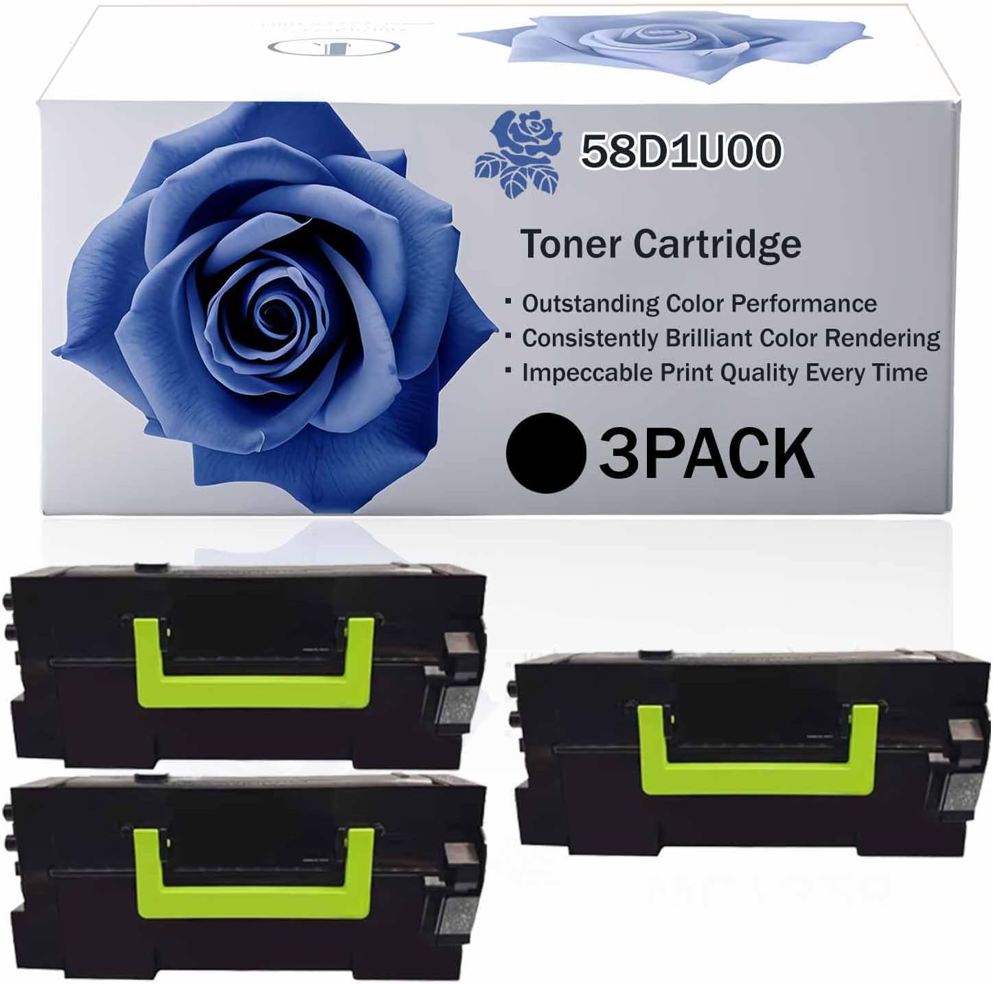 58D1U00 High Yield Toner Cartridge Compatible for Lexmark MS725dvn MS823dn MS823n MS825dn MX822ade MX822adxe MX826ade Printer, Premium Print Performance for Your Office Needs (BK-3PACK)