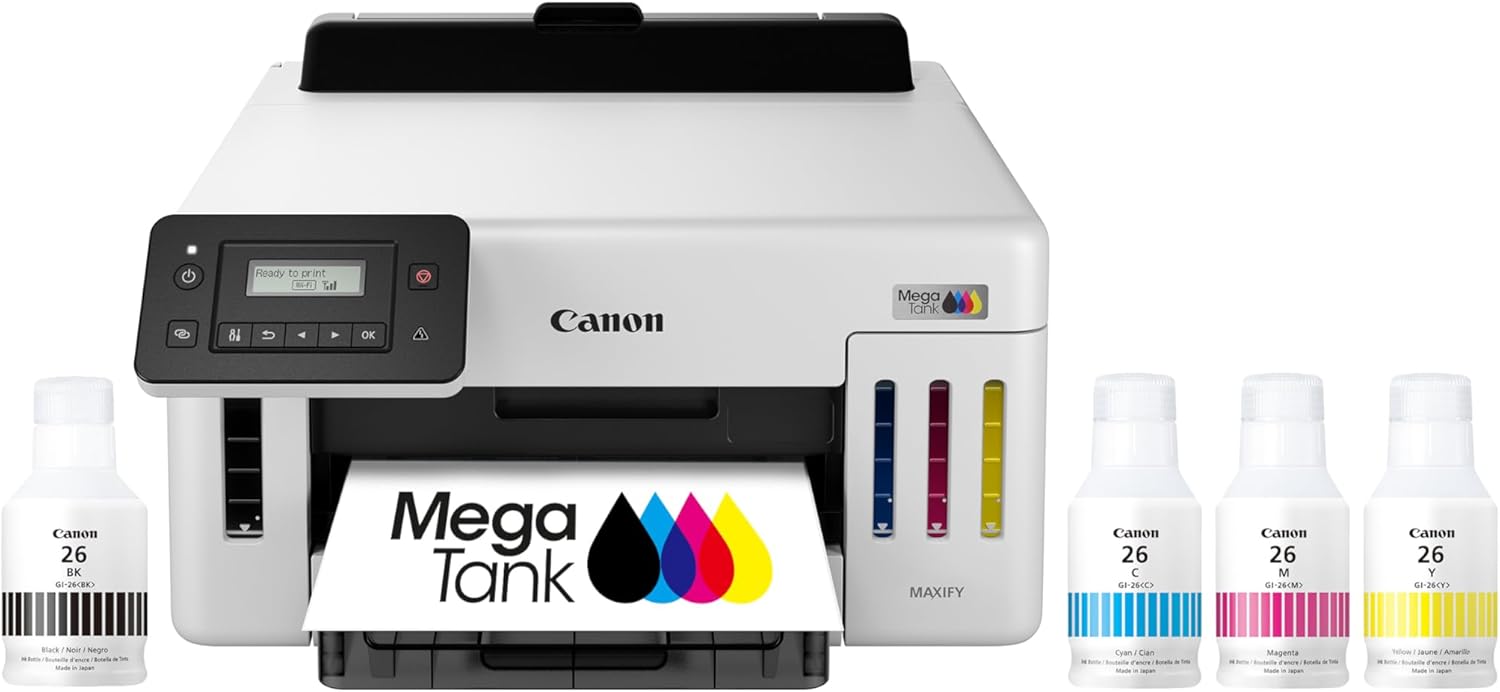 Canon MegaTank GX5120 Wireless Single Function Printer, Print Only for Small Office with Auto 2-Sided Printing, White