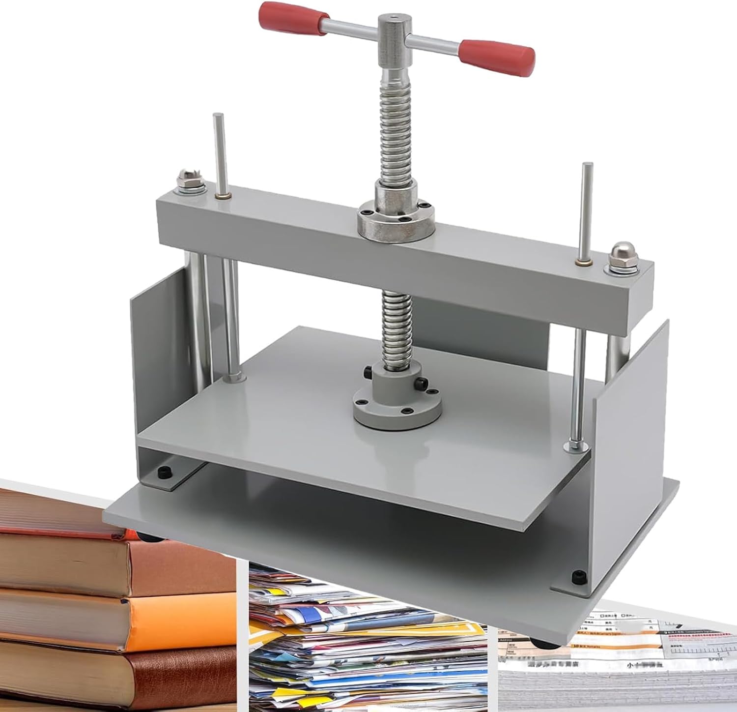 FYUCTJXM Bookbinding Press Machine, A4/A3/A5 Flat Paper Press Machine, Manual Book Flattening Nipping Machine, Heavy Duty Bookbinder Double Balance Rod Paper Press Machine,A5