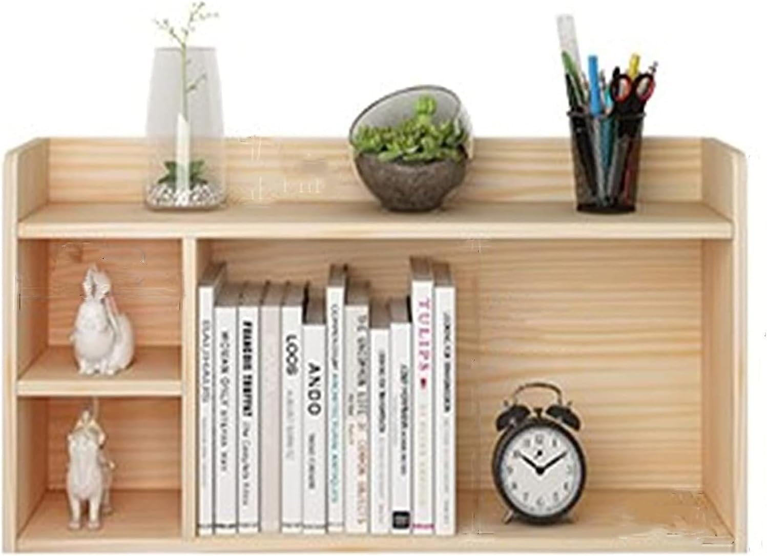 TiStm Bookshelf Bookshelf Bookcase Bookshelf Desk Desk Bookcase Shelf Bay Window Multilayer Desk Storage Cabinet for Office (Color : Natural, Size : 60x20x40cm)