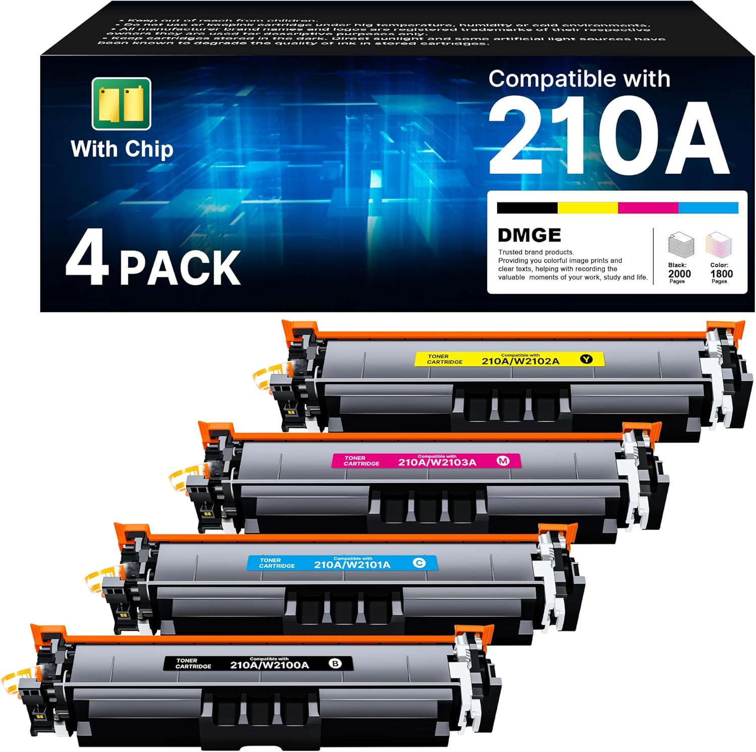 210A 210X Toner Cartridges 4 Pack - Replacement for HP 210A HP 210X, Works for HP Color LaserJet Pro MFP 4301fdw Wireless Printer,MFP Pro 4301fdn 4201dw 4201dn,Color Pro MFP 4301 4201 Series Printer