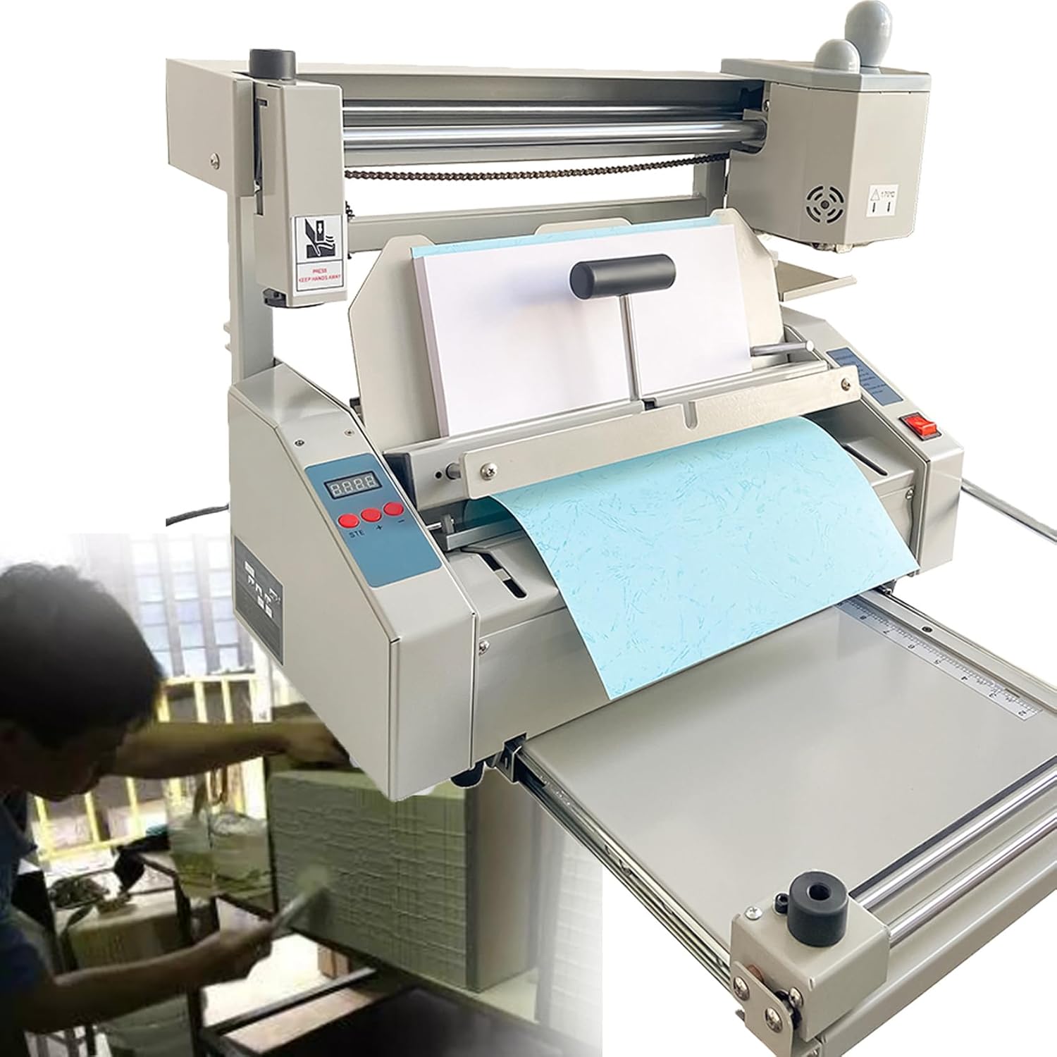 DFEDHF Wireless Glue Book Binding Machine A4 Manual Hot Glue Book Binder with Milling Spine Rougher Binding Machine