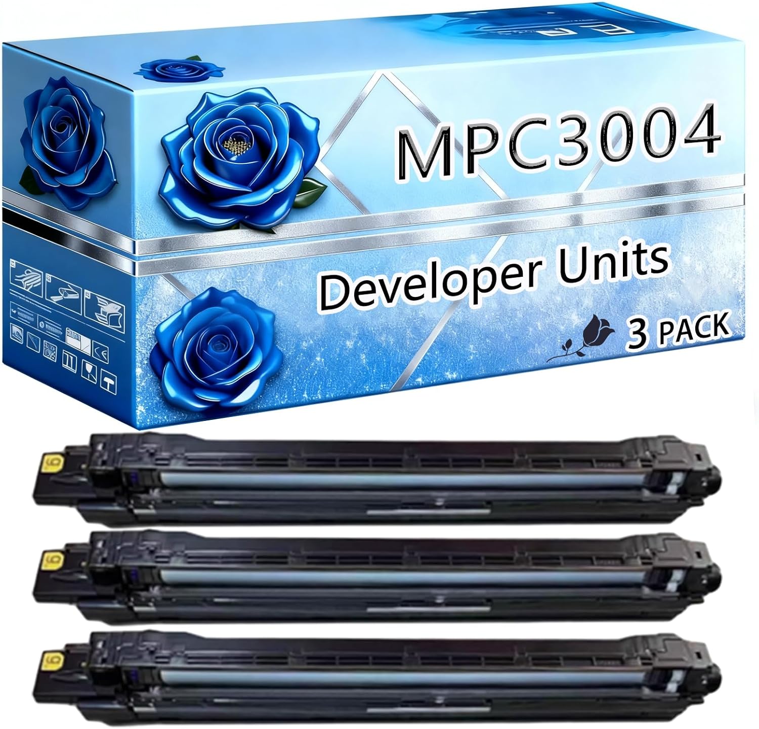 BIVOL Compatible Developer Units Replacement for Ricoh MPC3004 High Yield 100000 Pages MP C3004 C3004ex C3504 C3504ex Printers (3 Pack Black)