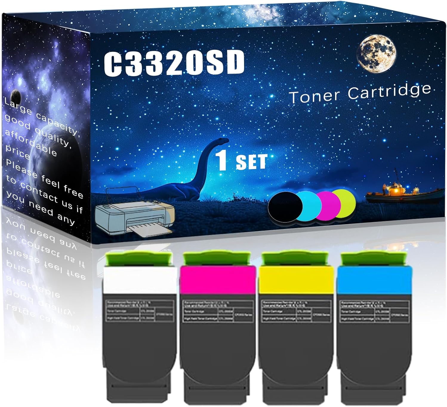 C3320SD Toner Cartridge Compatible for Xerox ApeosPort Print C3320SD C3830SD Printers,with Chip Large Printing Demands (Multicolor)