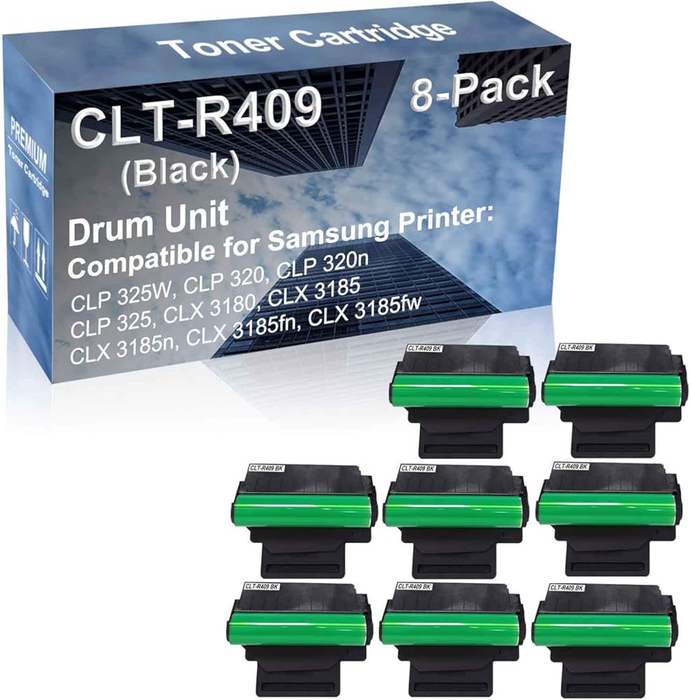 8-Pack Compatible CLT-R409 Drum Kit use for CLP 325W, CLP 320, CLP 320n Printer (Black)