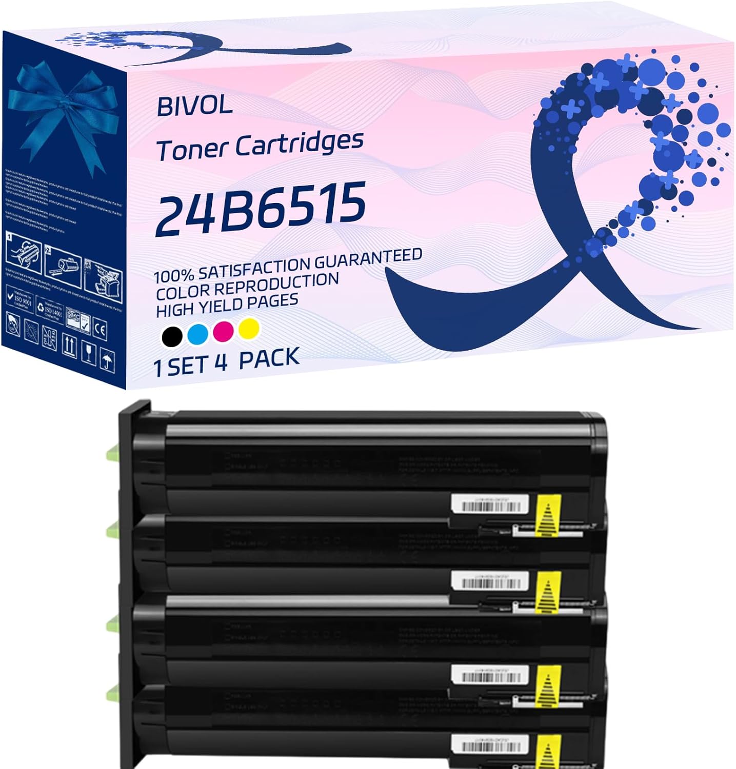 24B6515 Toner Cartridges Compatible for Lexmark XC8160 XC8160de XC8160dte Printers, with Chip, High Yield 60000 Pages, Vivid Colors (Multicolor)