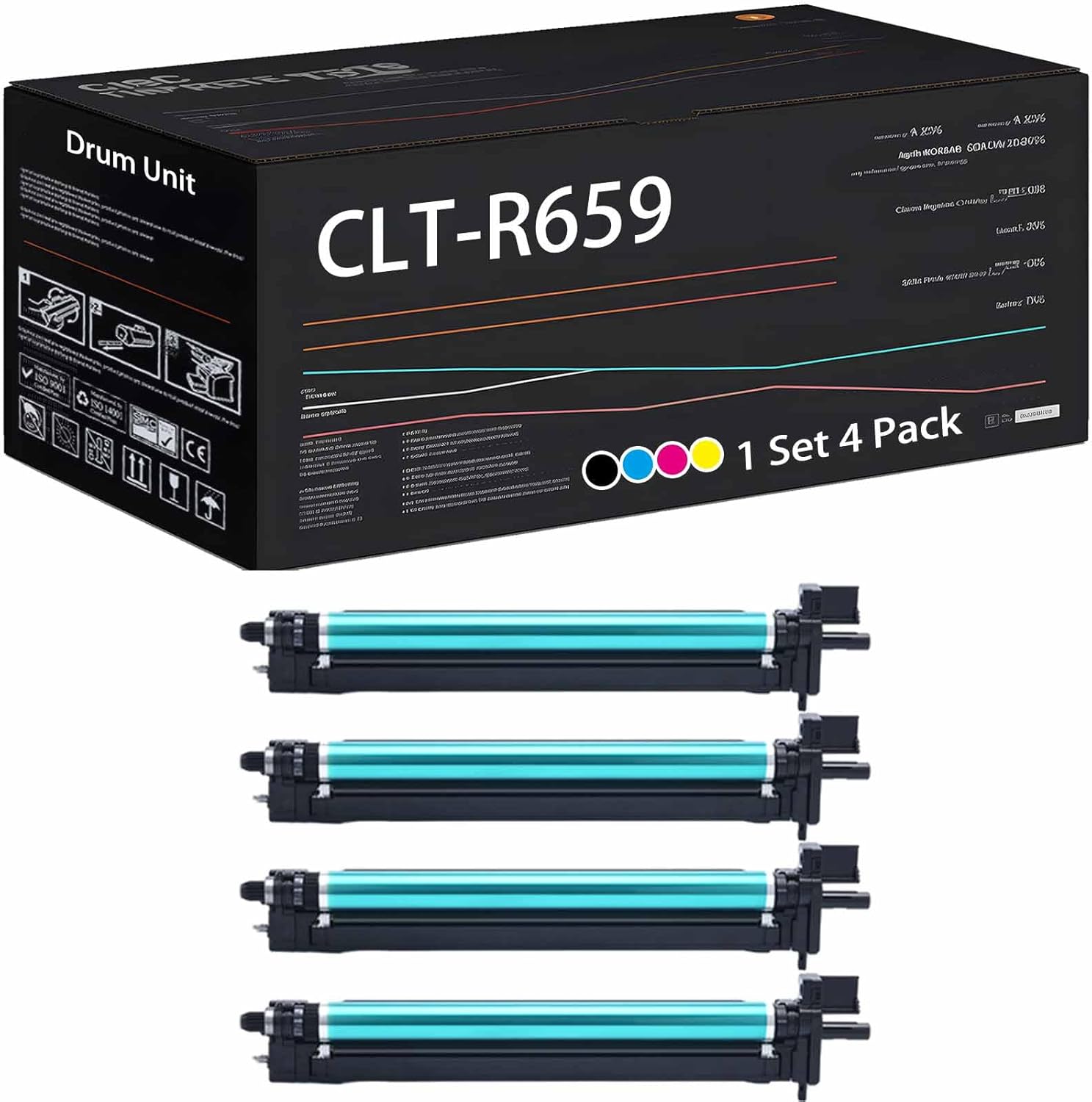 CLT-R659 Drum Unit Compatible with Samsung MultiXpress CLX-8640ND CLX-8650ND Printers, High Yield 50000 Pages (1 Set 4 Pack)