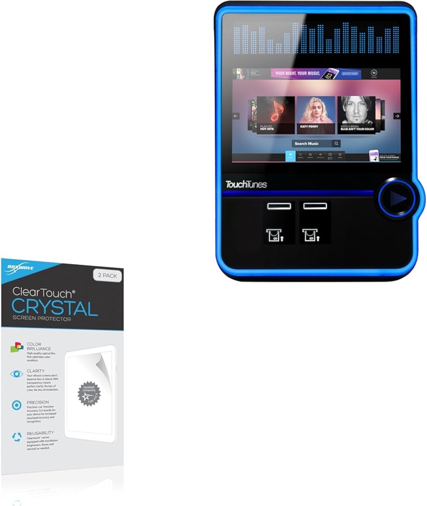 BoxWave Screen Protector Compatible With TouchTunes Virtuo - ClearTouch Crystal (2-Pack), HD Film Skin - Shields From Scratches